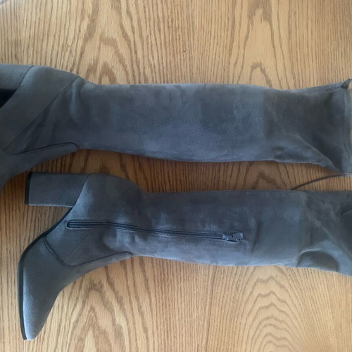 Sante gray suede over the knee boots new