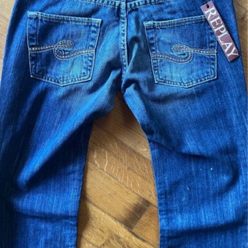 Replay Y2K bootcut jeans new with tags, rhinestone detail, blue