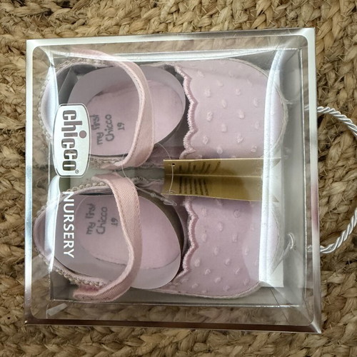 Chicco Baby Shoes Size 19 Pink with Soft Fabric Sole