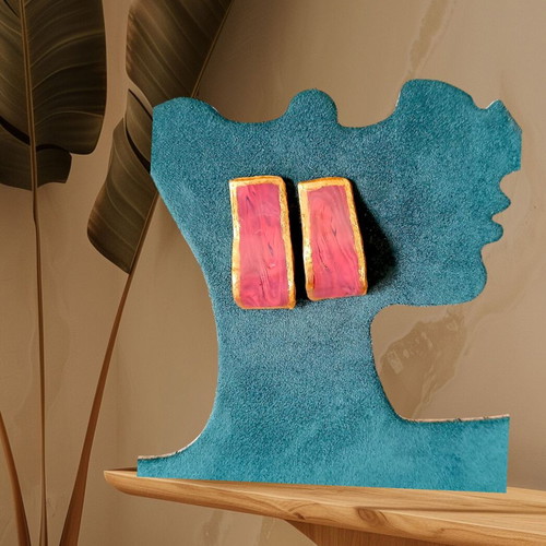 Handmade granite earrings from polymer clay new