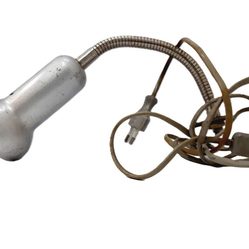 Vintage industrial metal lamp with spot used, white, flexible arm, E27