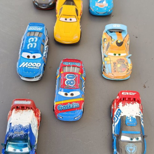 Disney Pixar Cars collectible metal toy cars pack of 8 used