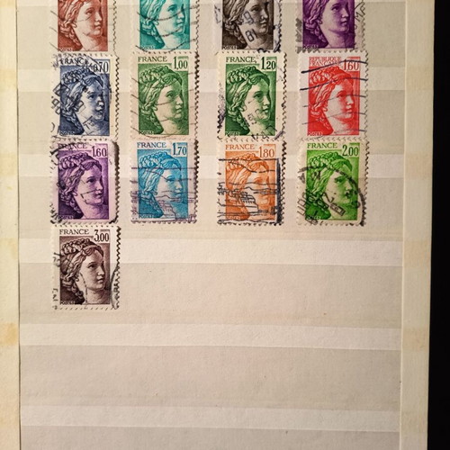 Vintage French Marianne postage stamps used, set of 23
