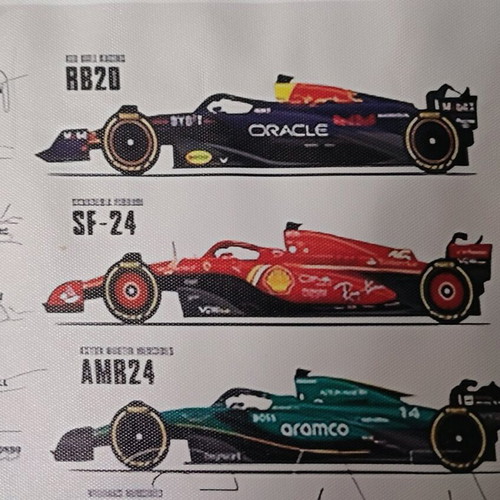 Formula 1 poster with 2024 cars and drivers, new