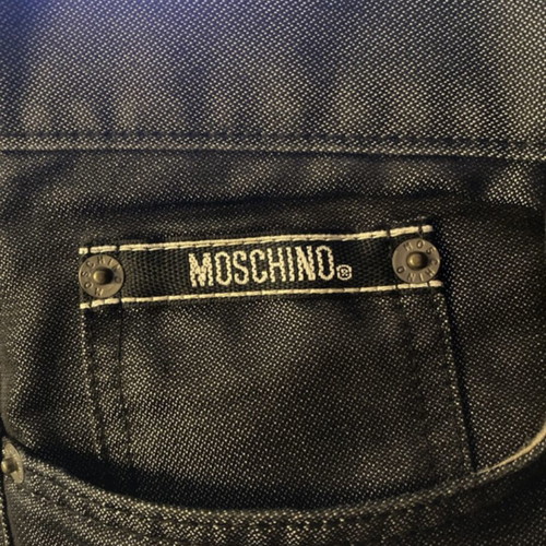 Moschino Jeans men's vintage pants 1990s, size 33, button fly, dark grey black