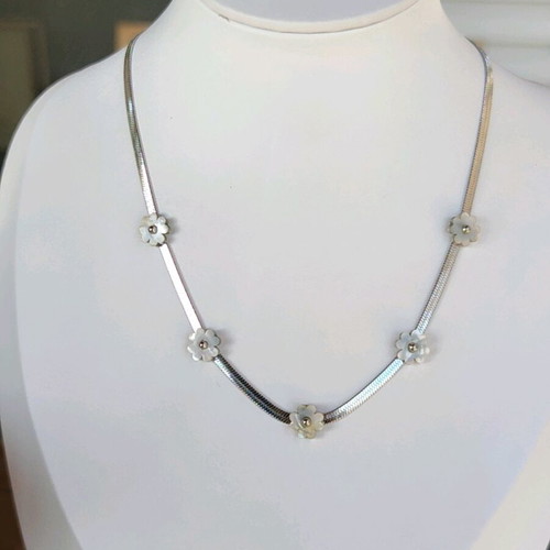 Steel Necklace New White Silver