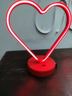 Neon heart new led with batteries