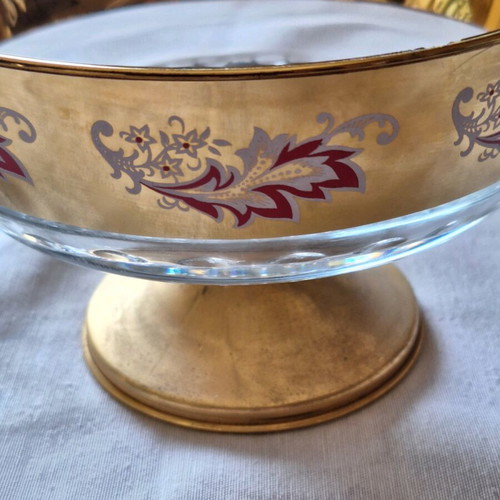 Bohemian crystal bowl with 24-carat gold like new