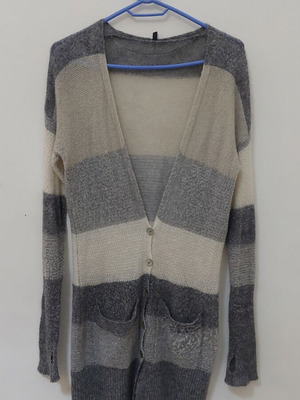 Benetton women's cardigan size M, like new, gray multicolor