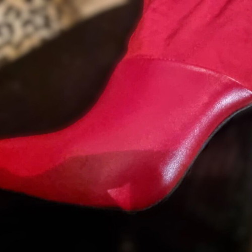 R.Polański red suede over-the-knee boots like new, size 40