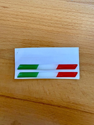 Italian Flag Stickers for Car Motorcycle Bicycle, 2 pcs, 7cm x 0.06mm, new
