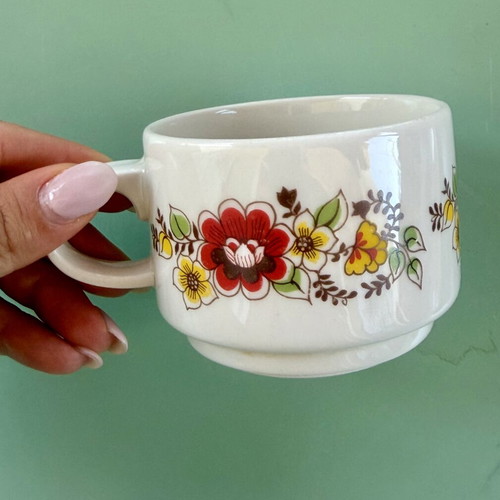 3 Vintage coffee cups with saucers