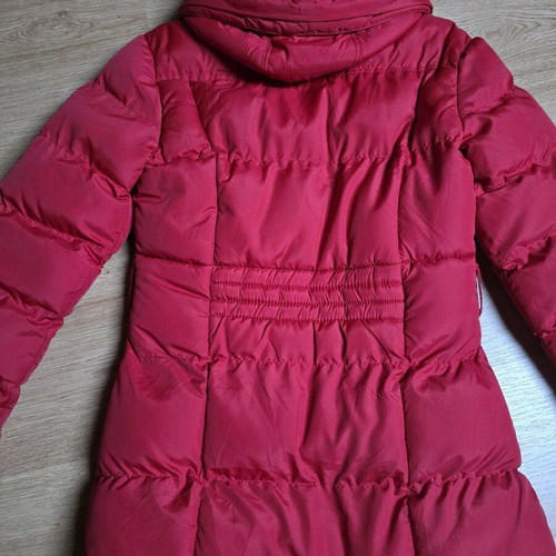 Holister long red jacket used, size M