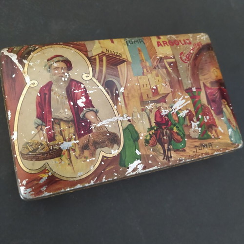 TUMA Argolis vintage tobacco tin box 1900-1910
