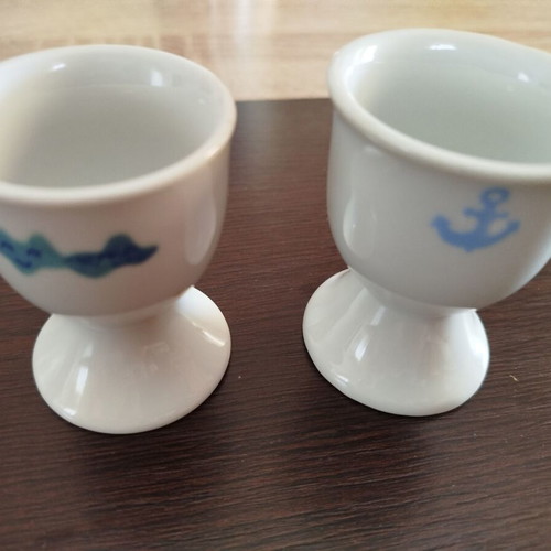 Glass egg cups like new