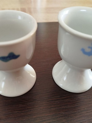 Glass egg cups like new