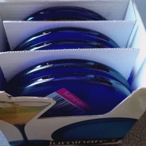 Blue Luminarc coasters new