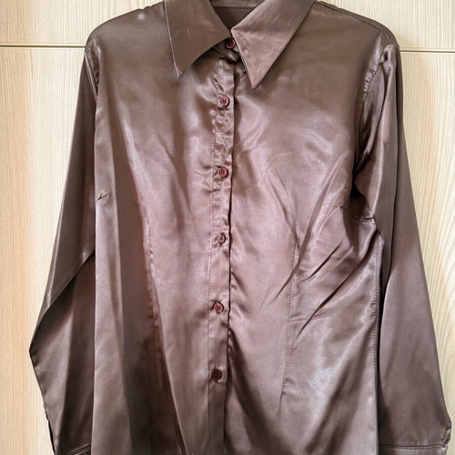 Satin brown shirt used, size M