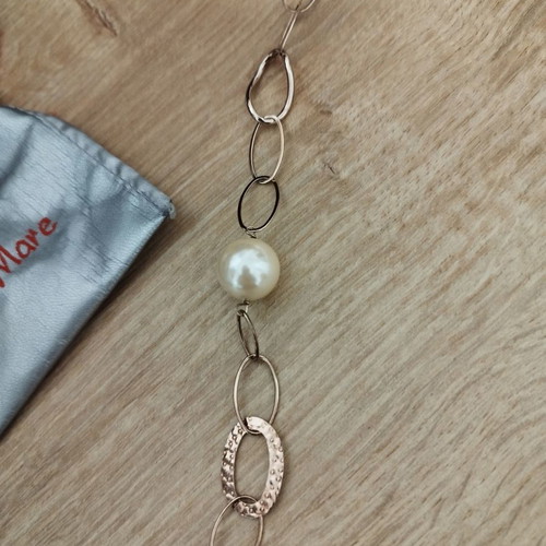 Silver bracelet pink 925 Oltre Mare new, 19cm