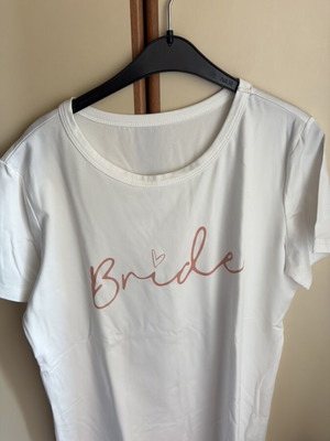 Bride T-shirt Mohito like new, white with rose gold Bride print