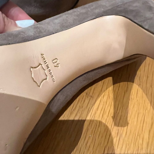 Gianvito Rossi women's peep toe gray shoes like new