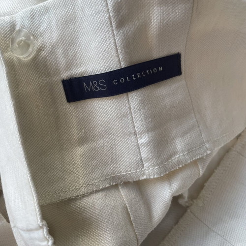 Women's skirt high-waisted with belt, 100% cotton, new, size 36 M&S