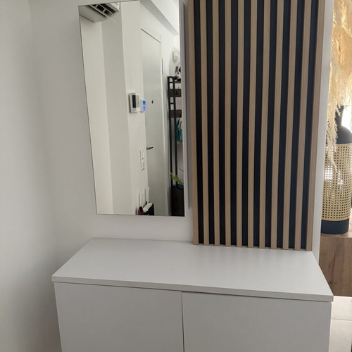 Entrance furniture with cabinet, mirror, hanging and shelves