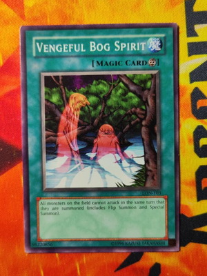 Yu-Gi-Oh! card Vengeful Bog Spirit used, American version LON 2002