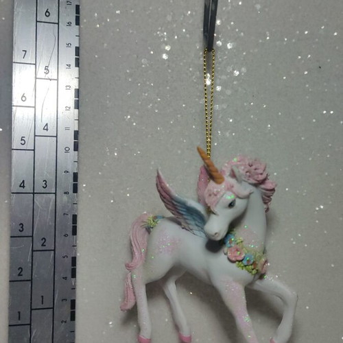 Pink unicorn hanging ornament