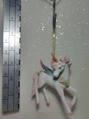 Pink unicorn hanging ornament