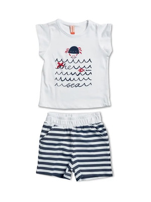 Set Shorts and T-shirt Kymmata new, Reflex, white and blue