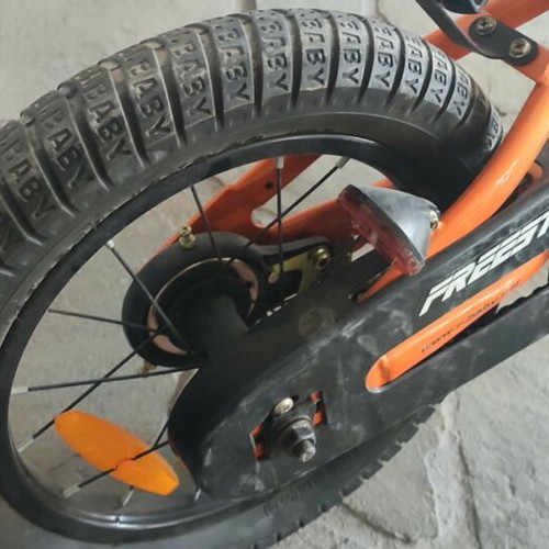 Freestyle kids bicycle like new, orange BMX with V-Brakes