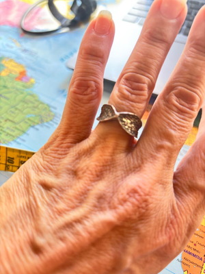 Silver ring with 20 mm diameter, size 62