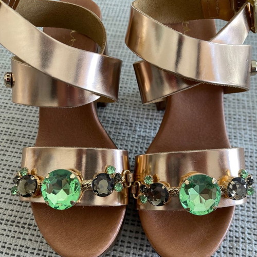 Blubyblos platform sandals new with buckle brown