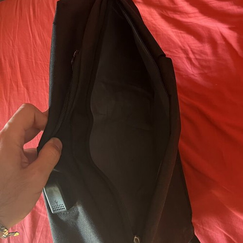 Laptop backpack with USB port and 3 compartments, black