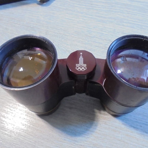 Soviet binoculars 4x Olympics Moscow 1980 used with case
