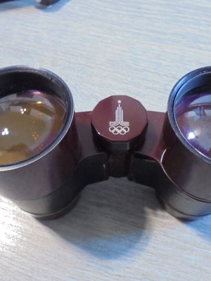 Soviet binoculars 4x Olympics Moscow 1980 used with case