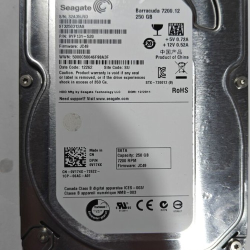 Seagate Barracuda 7200.12 250GB SATA 3.5" HDD used