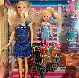 Κούκλα τύπου Barbie  με Παιδάκι στο Super Market