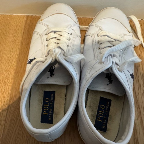 Polo Ralph Lauren Sneakers λευκά δερμάτινα μεταχειρισμένα, κλασικό σχέδιο