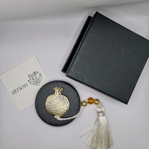 New New Year's pomegranate charm gilded 18K on marble