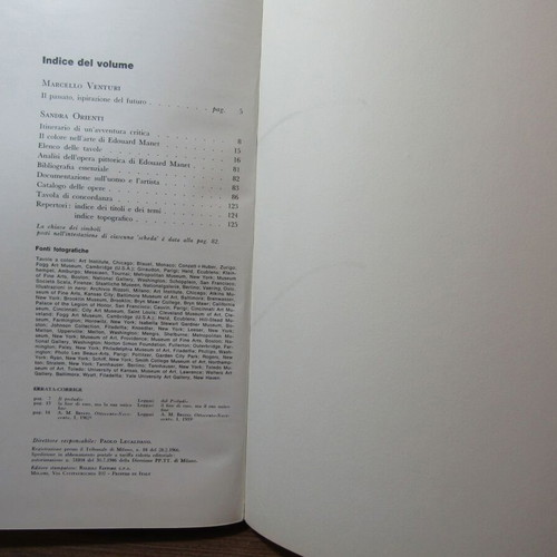 Edouard Manet vintage art book refurbished, 1967, Italian