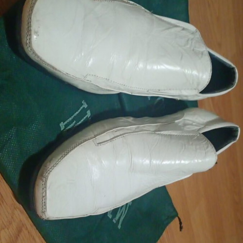Mario Donati leather men's loafers white like new, size 46-47