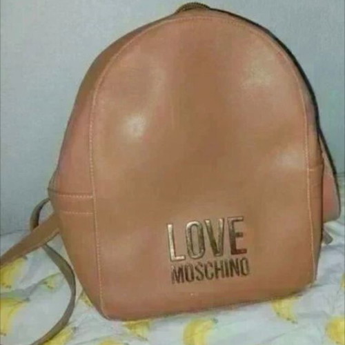 Moschino backpack bag, tan color