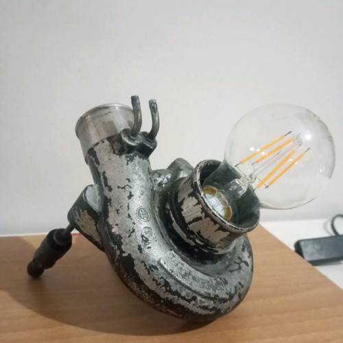 Desk lamp handmade from car turbocharger new