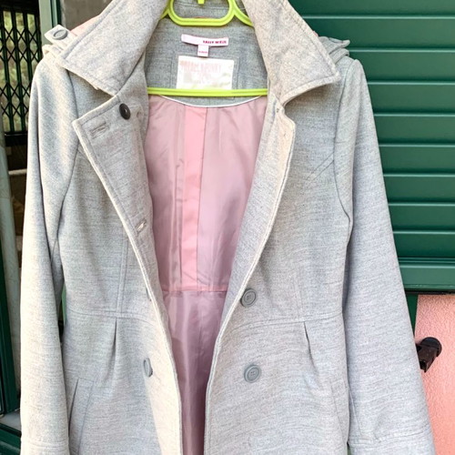 Girly Short Coat with Detachable Hood Tally Weijl like new, gray