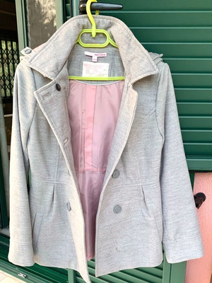 Girly Κοντό Παλτό με Αποσπώμενη Κουκούλα Tally Weijl σαν καινούργιο, γκρι