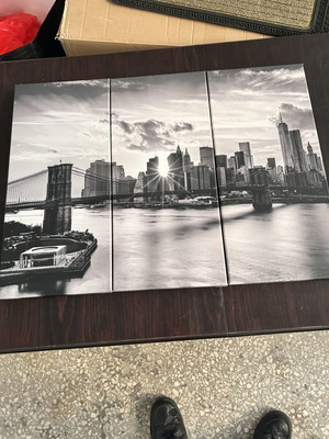 Triptych painting new, cityscape