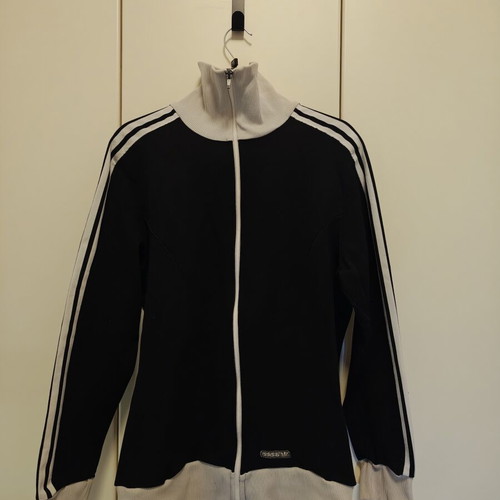 Adidas vintage jacket unisex medium, slim fit, black and white, used