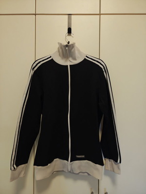 Adidas vintage jacket unisex medium, slim fit, black and white, used